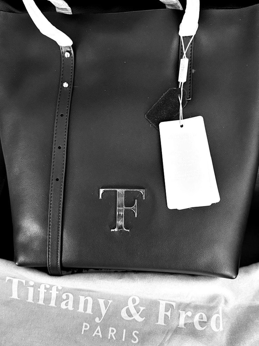 Tiffany & Fred Smooth Leather Tote Bag Black